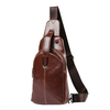Pu Leather Crossbody Bag Solid Sling Bag Chest Bag For Men