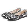 Pu Zebra Stripe Color Match Slip On Pointed Toe Flat Shoes