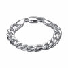 Punk Men Bracelet Simple Rock Width Silver Plated Chain Bracelet