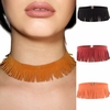 Punk Tassel Necklace Rock Leather Simple Choker Clavicle Necklace