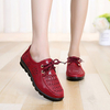 Pure Color Breathable Lace Up Casual Soft Flat Driving Shoes