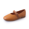 Pure Color Buckle Flat Slip On Mary Janes For Women