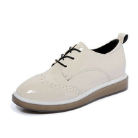 Pure Color Casual Lace Up Flat Brock Shoes For Women