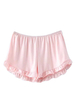 Pure Color Cute Elastic Ruffles Loose Women Sport Shorts