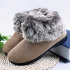 Pure Color Furry Warm Soft Ankle Slip On Casual Boots