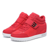 Pure Color Hook Loop Metal Lace Up Heel Increasing Casual Sport Shoes