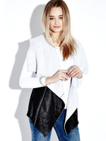 Pure Color Irregular Hem Wool Patchwork Loose Jacket