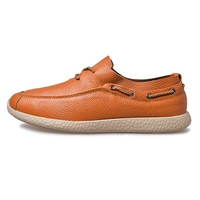 Pure Color Lace Up Soft Sole Flat Casual Driving Loafers For Men