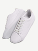 Pure Color Leather Lace Up Breathable Flat Casual Sport Sneakers