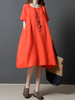 Pure Color Short Sleeve Dresses