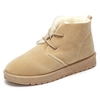 Pure Color Suede Wool Fleece Lining Short Ankle Snow Boots