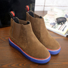 Purple Bottom Ankle Black Brown Slip On Flat Boots
