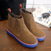 Purple Bottom Ankle Black Brown Slip On Flat Boots