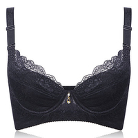 Push Up Embroidery Breathable Lace Mesh Gather Underwire Bras