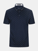 QIPAI Mens Summer Polka Dot Printed Short Sleeve Business Casual Polo Shirt