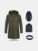 QIPAI Multi Functions Mid Long Down Smart Jackets for Men with Intelligent Wristband