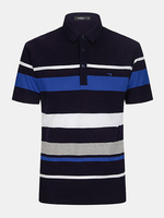 QIPAI Summer Mercerized Cotton Short Sleeve Turn-down Collar Polo Shirt for Men