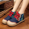 Rainbow Color Match Vintage Ankle Lace Up Boots For Women