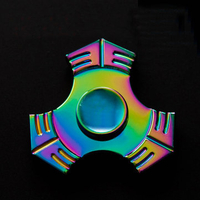 Rainbow Zinc Alloy Tri-Spinner Fidget Desk Toy 3D EDC Hand Finger Stress Relieve