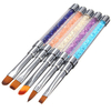 Rayon Wool Crystal Carved Light Therapy Flat Head Round Nail Painting Pen