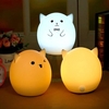 Rechargeable Silicone USB LED Colorful Atmosphere Pig Night Light for Kids Adults Bedroom