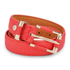 Rectangle Serpentine PU Leather Belt Rose Gold Pin Buckle Strip