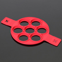 Red Seven Holes Omelette Pancake Tools Nonstick Pancake Maker Egg Ring Maker