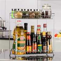 Removable Iron Wire Seasoning Frame Kitchen Racks Double Conveyor Rack Storage Rack