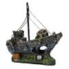 Resin Fishing Boat Aquarium Ornament Decoration For Fish Tank Wreck Sailing Sunk