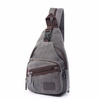 Retro Big Capacity Crossbody Bag Canvas Square Solid Casual Chest Bag For Men