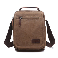 Retro Canvas Multi-Functional Crossbody Bag Square Solid Shoulder Bag For Man