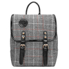 Retro Casual British Preppy Style Women Plaid Backpack