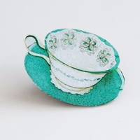 Retro Casual Brooch Children Unisex Blue Cup Flower Brooch