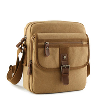 Retro Casual Shoulder Bag Vintage Canvas Patchwork Crossbody Bag For Men