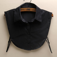 Retro Decor Fake Half Shirt Blouse Peter Pan Detachable Collar Tie