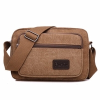 Retro Durable Crossbody Bag Casual Canvas Square Shoulder Bag For Man