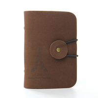 Retro Eiffel Tower PU Leather Card Bag