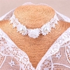 Retro Gothic Lace Pearl Rose Necklace Wedding Bridal Accessories