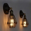 Retro Industrial Vintage Cage E27 Wall Lamp Indoor Bar Ceiling Light Bedside Lamp Home Deco