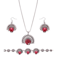 Retro Jewelry Kit Vintage Elk Turquoise Necklace Bracelet Earrings Set