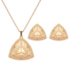Retro Jewelry Set Hollow Triangle Earrings Necklace Set