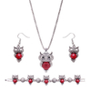 Retro Jewelry Set Owl Turquoise Bracelet Earrings Necklace Set