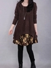 Retro Knitted Printed Long Sleeve Patchwork Sweater Dress