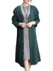 Retro Single Breast Jacquard Weave Pockets Elegant Women Coat