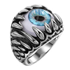 Retro Stainless Steel Punk Blue Evil Eye Band Ring