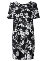 Retro Style Floral Printed Off Shoulder Vintage Women Dress