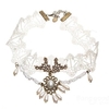 Retro White Lace Gothic Pearl False Collar Necklace