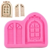 Retro Window Cake Border Silicone Molds Fondant Cake Decorating Tools Gumpaste Cupcake Chocolate