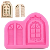 Retro Window Cake Border Silicone Molds Fondant Cake Decorating Tools Gumpaste Cupcake Chocolate