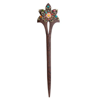 Retro Women Hairpin Flower Rhinestone Vintage Hairpin